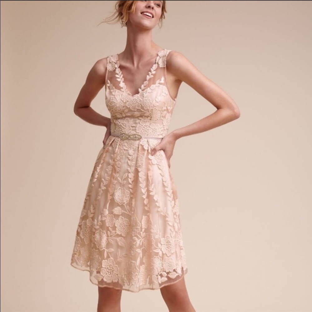 BHLDN pink lace dress